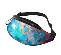 Blu Estetico Colore Splash Marsupio per Uomini Donne Moda Marsupio Borse a Tracolla Regolabile Ovunque Cintura Bag