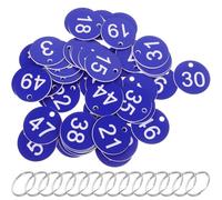 Blu Etichette Numeriche Rotonde con Anelli 50 Set in Acrilico | Facili da Usare e Pulire, Sostituzione Semplice, Pratiche per Centri Commerciali e Marcatura