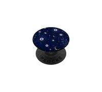 Blu Evil Eyes Floral Crescent Moon Estetica PopSockets PopGrip Adesivo