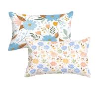 Blu Federa Cuscini Rettangolari Divano Set di 2, Federe Cuscino Letto 50x75 Margherita Motivo con Cerniera Invisibile Design, Bifacciale Stampa Autunnale Copricuscino, Velluto Materiale, Model240