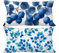 Blu Federe Cuscini Divano 30x50 Cuscini per Divano Set di 2 Albero Outdoor Cushions Waterproof Lino Decorative Pillows per Camera da Letto Soggiorno Sofa Primavera Estate Esterno Giardino 15-4888w