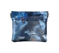 Blu Fierce Mostro di Modo Delle Donne Della Moneta Del Cuoio Della Borsa Della Moneta Del Raccoglitore Impermeabile Titolare di Carta per gli Uomini Donne