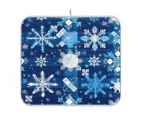 Blu Fiocchi di neve tappetino asciugatura opaco cucina controsoffitto piatti stuoia assorbente cucina tappetino da cucina 16 x 18