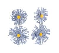 Blu Fiordaliso, Giallo Rafia Doppio Fiore Floreale Margherita Artigianale Goccia