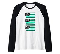 Blu Foglia di tè Chiaro Colore Murica-x3 Light Teal Aqua Graphic Maglia con Maniche Raglan