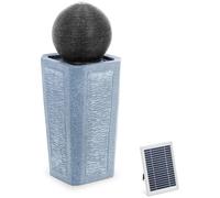 Blu Fontana solare da giardino - Sfera su colonna - Illuminazione a LED | hillvert