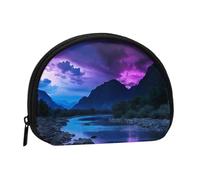 Blu Galaxy Minis Storage Bag Shell Portafoglio Piccolo Portamonete con Mini con Cerniera Cambiare Borsa per le Chiavi Della Moneta Puoi anche Conservare Tutti I Piccoli Oggetti Che Desideri, Nero ,