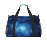 Blu Galaxy2 stampa bagaglio a mano per donne uomini spalla Weekender Crossbody Bag per yoga viaggio must-have Haves, nero, Taglia unica