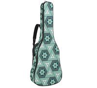 Blu geometrico triangolo floreale chitarra gig bag impermeabile cerniera morbida chitarra zaino per basso acustico & classico folk chitarra elettrica caso