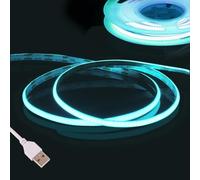 Blu Ghiaccio COB Striscia LED Camera,Fosingut 5v 3m 480LED/m USB Luci LED TV Retroilluminazione Intelligente,2.7mm CRI90 catena luminosa a Strisce LED Adesive per Cucina Sottopensile, Armadio,PC,Mirro