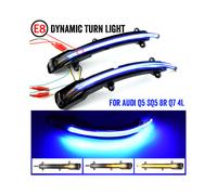 (Blu-Giallo) Specchio dinamico a LED con indicatori di direzione per auto, stile Audi Q5 SQ5 8R 2008-17,