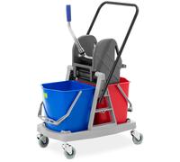 Blu, Grigio, Rosso Secchio lavapavimenti professionale con strizzatore - 2 secchi - 2 x 17 L | ulsonix