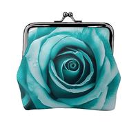 Blu Ibisco Stampato Portamonete Per Le Donne Del Raccoglitore Della Borsa Del Raccoglitore Dell'unità di elaborazione Del Sacchetto Del Cambi, Rosa turchese, Taglia unica, Vintage