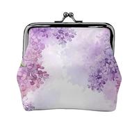 Blu Ibisco Stampato Portamonete Per Le Donne Del Raccoglitore Della Borsa Del Raccoglitore Dell'unità di elaborazione Del Sacchetto Del Cambi, Incorniciare fiori lilla in fiore, Taglia unica, Vintage
