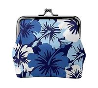 Blu Ibisco Stampato Portamonete Per Le Donne Del Raccoglitore Della Borsa Del Raccoglitore Dell'unità di elaborazione Del Sacchetto Del Cambi, Ibisco blu., Taglia unica, Vintage