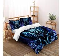 blu Il leone Copriletto Stampa 3D selvaggio Le Animalii Set Di Biancheria Morbida Microfibra Chiusura A Cerniera Per Bambini/Ragazzi Con 2 Federe Super King(260x220cm)