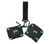 Blu Ins Style Bow Portamonete da Donna Porta Carte Piccolo Portafoglio da Polso Staccabile Portachiavi con Portachiavi per Le Donne 2 Pz, Fiocco blu in stile ins, 1 size, Casual