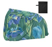 Blu Iris Fiori Impermeabile Outdoor Bike Cover con Fori di Blocco Anti Polvere Pioggia Neve UV Storage Copertura Pioggia Adatto per la maggior parte degli accessori per il Montana