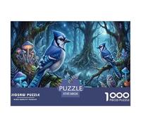 blu Jays Jigsaw Puzzle Impossibili 1000 Pezzi Foresta illuminata dalla luna Decorazione Per La Casa. Rilassamento E Intelligence Per Adulti E Ragazzi Da 14 Anni 38x26cm/1000pcs