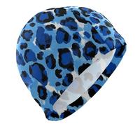 Blu Leopard Print cappello da nuoto per le signore Capelli Corti impermeabile nuoto tappi per le donne Protezione dei capelli e riduzione della resistenza gorra para nadar de mujer