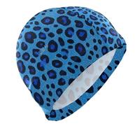 Blu Leopard Print nuoto grande per Unisex Adulti Capelli Corti nuoto impermeabile per le donne Protezione dei capelli e riduzione della resistenza gorro para piscina mujer