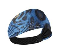 Blu Leopard Skin Texture no slip donne fasce moda elastico per capelli per ciclismo calcio palestra bandas para el cabello de mujer