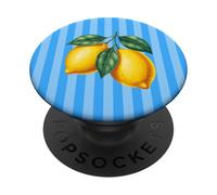 Blu Limone A Strisce Estetica Estetica Frutta Girly Vintage Carino PopSockets PopGrip Adesivo