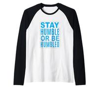 Blu L'importanza Dell'umiltà Grafico Maglia con Maniche Raglan