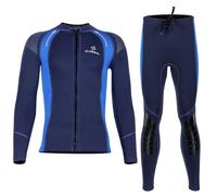 Blu,M,Muta da Sub 3Mm in Neoprene a Due Pezzi per Uomo e Donna - Tuta Integrale per Surf, Snorkeling, Immersioni, Bodyboard - Termica e con Protezione UV
