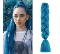 Blu Mare Extension Per Treccine Africane 24" Kanekalon Treccia Capelli Ombre Jumbo Extension Capelli Fibra Sintetica Treccia Di Scatola Crochet Twist Intrecciare