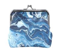 Blu Marmo Stampa Delle Donne PU Pelle Coin Purse Carino Trucco Borsa Cambiare Borsa per Uomo Donna Viaggio
