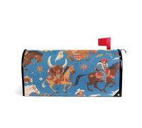 Blu Marrone Cowboy Bestiame Copertura magnetica decorativa per la cassetta postale del giorno commemorativo divertimento halloween mailbox copre dimensioni standard Caja de correos