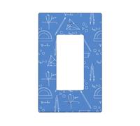 Blu Matematica Stampa Righello Placca Da Parete, 1 Gang Piastre Da Parete Medie Dimensioni 12,7 x 7,6 cm, Copertura Decorativa Interruttore Della Luce, Policarbonato Termoplastico