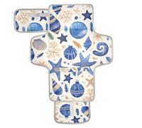 Blu Merry Christmas Bell Stella Marina Riutilizzabile Pannolino Fasciatoio Pad con Tasca in Tessuto Portatile Fasciatoio Leggero e Pieghevole Cambiadores de pa?ales para Bebes