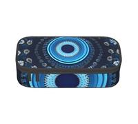 Blu Mini fiore stampa vortice matita caso matita sacchetto del sacchetto, portatile Desigh, donne viaggio trucco borsa, borsa, Nero , Taglia unica, Astuccio per trucchi