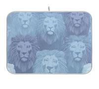 Blu Minimalist Lions Art Riutilizzabile Piatto Mat 18x24 Rettangolo Grande Scolapiatti pad Decorativo Home Decor Essentials