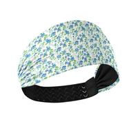 Blu Motivo Floreale Verde Traspirante Palestra Fasce per le donne Fascia elastica per il sudore per Atletica Sport tennis Atletico Sport bandas para el cabello