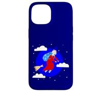 blu natale strega befana broomrider spookmas Epifania Custodia per iPhone 15