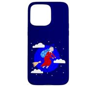 blu natale strega befana broomrider spookmas Epifania Custodia per iPhone 15 Pro Max