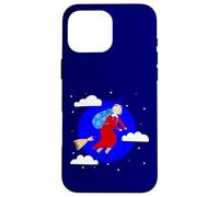 blu natale strega befana broomrider spookmas Epifania Custodia per iPhone 16 Pro Max