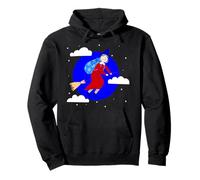 Blu Natale Strega befana broomrider spookmas Epifania Felpa con Cappuccio