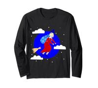 Blu Natale Strega befana broomrider spookmas Epifania Maglia a Manica