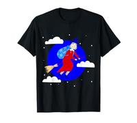 Blu Natale Strega befana broomrider spookmas Epifania Maglietta