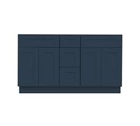 Blu navy 152,4 cm stile lussuoso bagno bagno vanità doppio lavabo w/cassetti ante armadio vanità legno massello indipendente casa 53,3 cm P x 152,4 cm L x 87,6 cm H del set