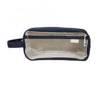 (Blu navy) Astuccio scolastico trasparente di colore solido, grande capacitÃ , portamonete, compatibile con ragazzi, ragazze e studenti.