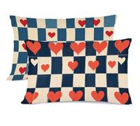 Blu Navy Federe Cuscini Letto 50x75 Amore Copricuscino Letto Lino Copriguanciale con Cerniera Copri Cuscino Cervicale per Dormire Copricuscini Federe Lavabili Lavatrice Decorazioni Natalizie G - 209