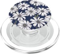 Blu Navy Fiore Modello Acquerello Floreale PopSockets PopGrip per MagSafe