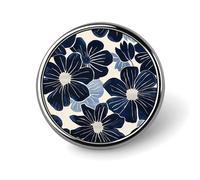 Blu Navy Fiori Distintivo Rotondo Carino Spilla Cappelli Giacche Decorazione Personalizzata Spilla Abbigliamento Gioielli Accessori per Festa di Nozze Regalo