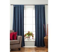 Blu Navy Scheda Top Velluto curtains Drappi Panels-43W 84L 1 Pannello