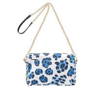Blu Nero Leopard Print Moda Crossbody Piccola Borsa Per Le Donne In Pelle Vegana Croos Borse Del Corpo Zip Borse A Spalla